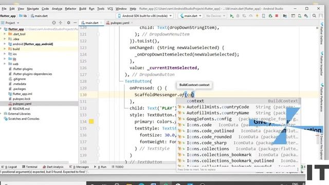 How to implement TextButton + Snackbar Widget in Flutter Application | Flutter Tutorial |Widget