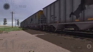 Trainz Simulator 3 CNW Freight train meets BN Empty coal train 1996