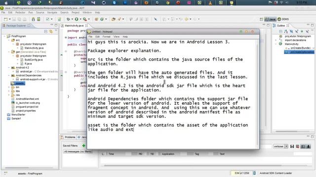 #android #androidtutorial Android Tutorial Lesson 3  Directory structure Inf