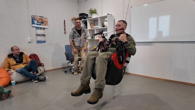 Затяжка параплана на лебедке (семинар Виталия Передереева)