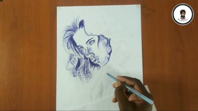 Scarlett Johansson (natasha) pen drawing || black widow easy drawing || by ajay sharma arts....