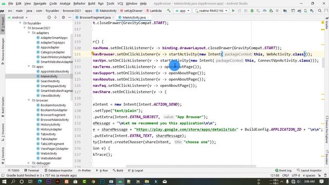 Android Studio tutorial, internet browser full source code.