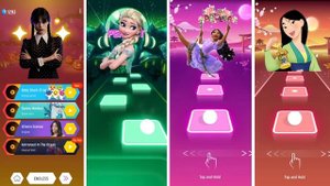 Encanto Isabela vs Frozen Elsa vs Mulan vs Wednesday Addams - Tiles Hop EDM! Let It Go