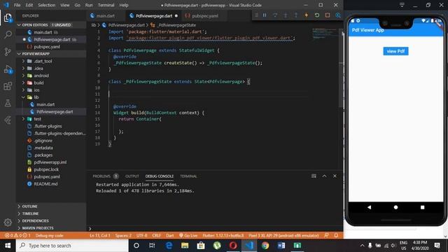 Display any PDF in android app using "flutter_plugin_pdf_viewer" package | Easy Flutter Tutorial
