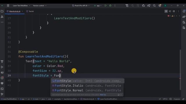 Text Composable & Modifiers In Jetpack Compose | Android Studio