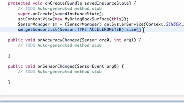 Android Application Development Tutorial   126   Setting up Sensor Manager