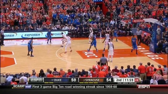 CBB 13/14 #17 Duke Blue Devils vs #2 Syracuse Orange 02/01/14 (Full Game)