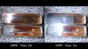 200W VS 100W JPT MOPA M7 laser remove rust from metal material