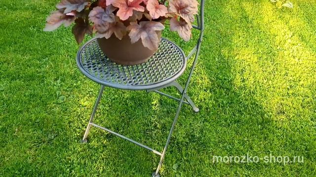 Садовый стул складной АЖУРНЫЙ ПРОВАНС, металл, серый, 53х40х90 см, 1011807