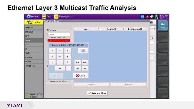 T-BERD 5800 - Ethernet Layer 3 IPv4 Multicast Traffic Analysis смотреть онлайн