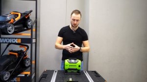 Компрессор автомобильный аккумуляторный Greenworks 24V/12V ACG301 3400807. Видео обзор.