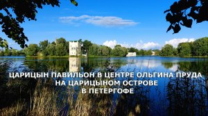Царицын павильон в центре Ольгина пруда на Царицыном острове в Петергофе.