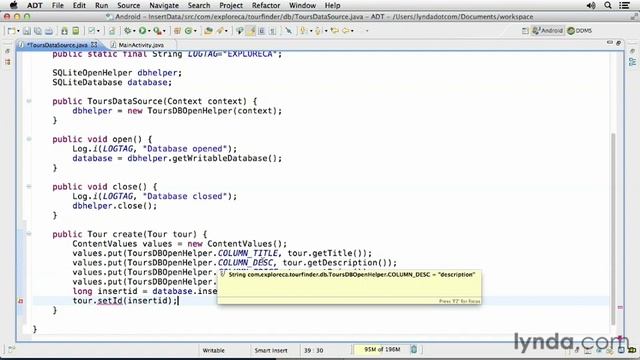 04 04 insertdata Android SDK Local Data Storage