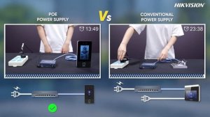 Отличие подключения Hikvision SKUD с блоком питания и коммутатором Hikvision POE.