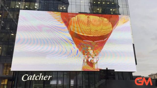 Реклама на медиафасаде в Москве, Пресненская набережная, д. 8, строение 1, Catcher (Кэтчер)