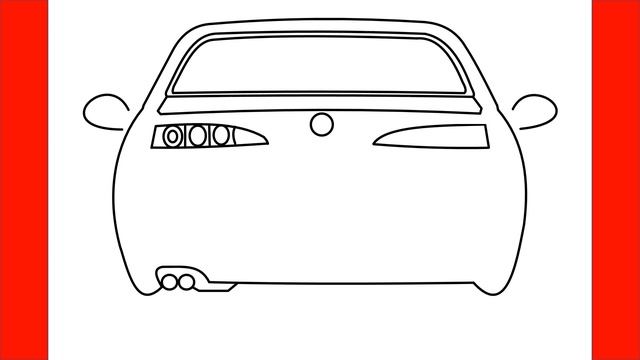 How To Draw Alfa Romeo Car Back View - Step By Step Drawing - смотреть ...
