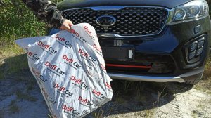 Шикарные автомобильные накидки из алькантары на передние сиденья КИА Sorento Prime от DuffCar