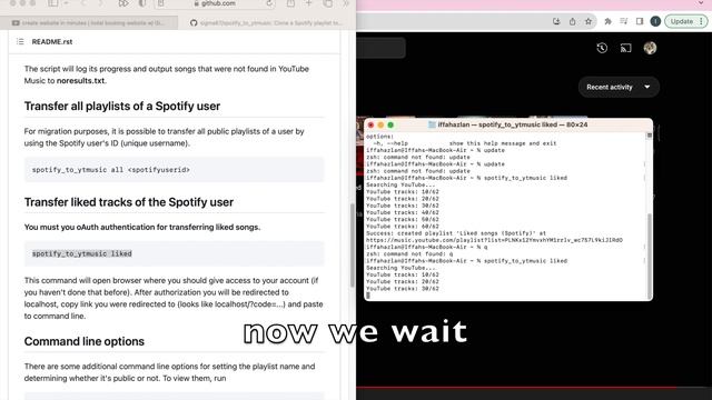 transfer spotify playlist to youtube music | w github and python on ...