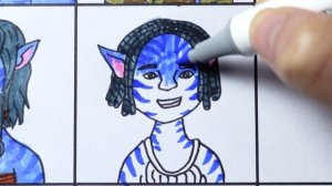 Drawing Avatar The Way of Water Movie Characters : Jake Neytiri Kiri Quaritch