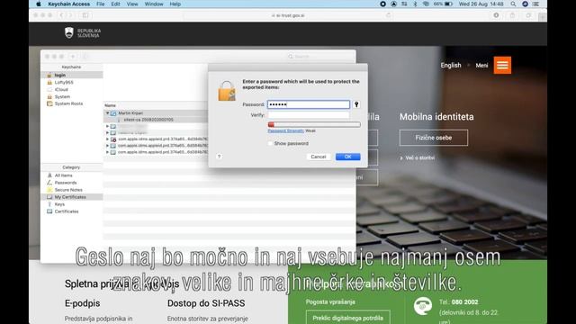 Izvoz digitalnega potrdila iz shrambe potrdil Keychain Access смотреть онлайн