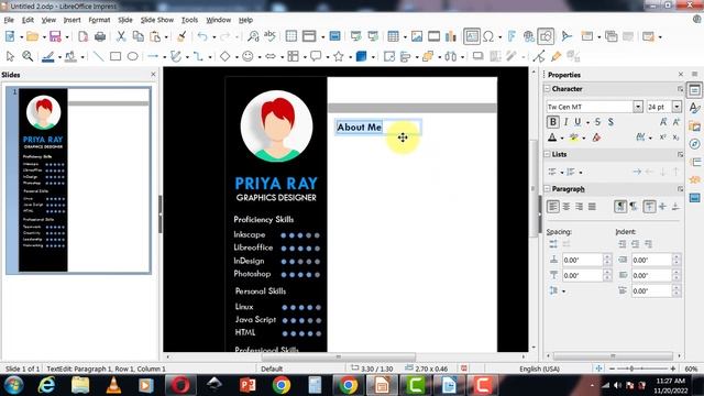 CV Format - How To Make Professional CV in libreoffice impress