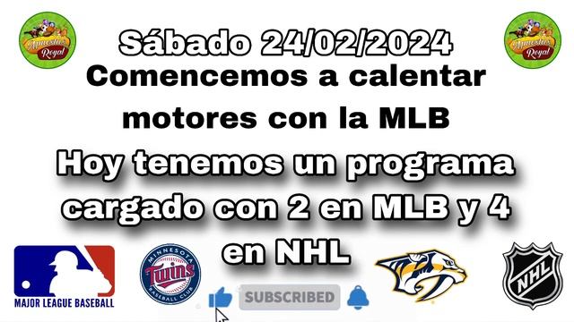 Sábado 24/02/2024 #pronósticos #mlb #mlbpicks #nhl #nhlpicks #apuestas #parleygratis #hockey