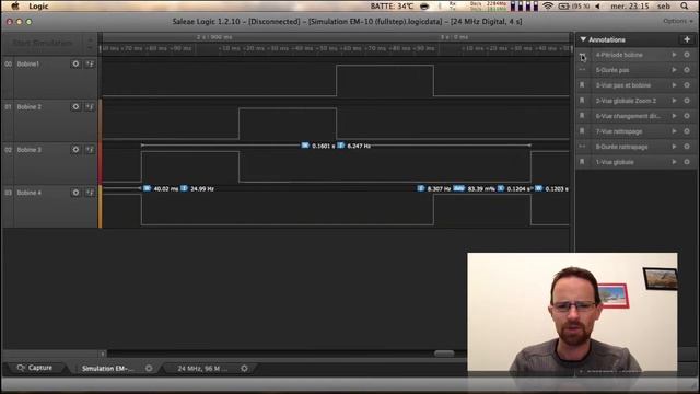 Présentation analyseur logique 24MHz 8CH Saleae avec moteur pas à pas смотреть онлайн