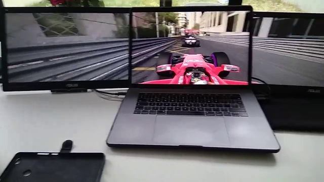 Macbook Pro with 2 external Asus MB169C+ screens running Steam on Windows using an external SSD смотреть онлайн