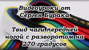 Видеоуроки от Сергея Бурака. Твид чаги передней ногой с разворотом на 270 градусов.