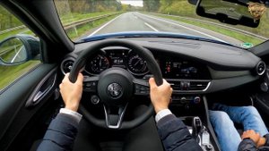 Alfa Romeo Giulia Veloce 280HP ACCELERATION TOP SPEED AUTOBAHN POV