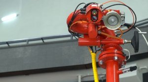 Роботизированная установка пожаротушения на хоккейной площадке ВТБ Арена