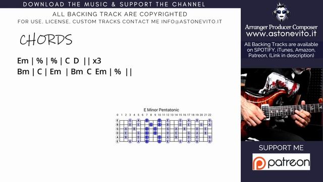 PUNCHY ROCK SYNTHWAVE Joe Satriani Style Guitar Backing Track instrumental E minor смотреть онлайн