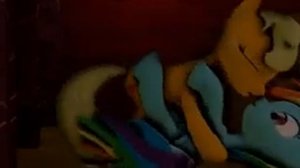 Applejack Kiss Rainbow dash