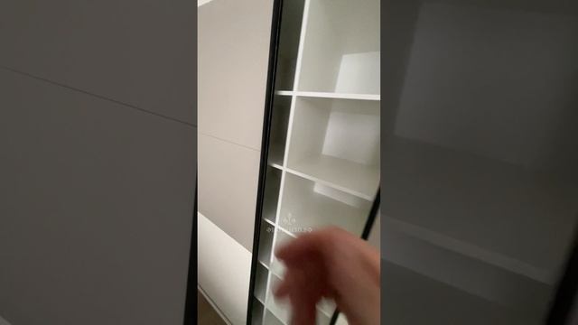 Современный шкаф-купе в узком чёрном профиле «Лоди»