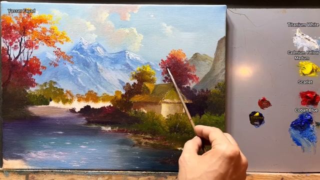 How I Paint Landscape Just By 4 Colors Oil Painting Landscape Step By Step 73 By Yasser Fayad смотреть онлайн