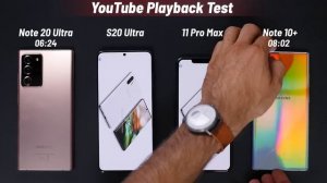 Note 20 Ultra Battery Drain Test vs S20 Ultra, iPhone, Note 10+