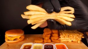 ASMR TRIPLE CHEESEBURGERS & CHICKEN NUGGETS MUKBANG (No Talking) EATING SOUNDS | Zach Choi ASMR