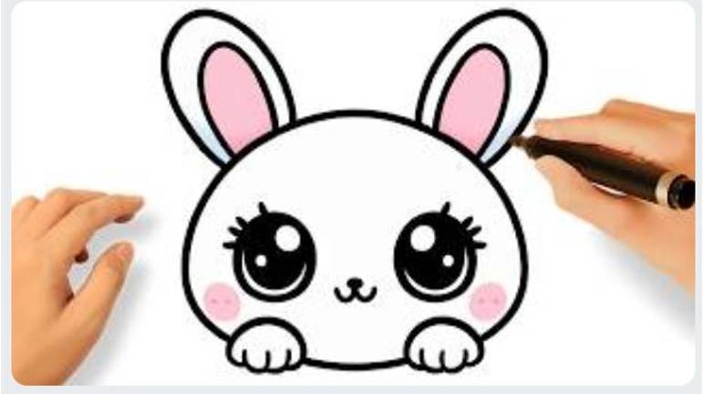 КАК НАРИСОВАТЬ МИЛОГО ЗАЙЧИКА ЛЕГКО🐇
