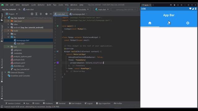 Tab Bar Tutorial (Flutter)