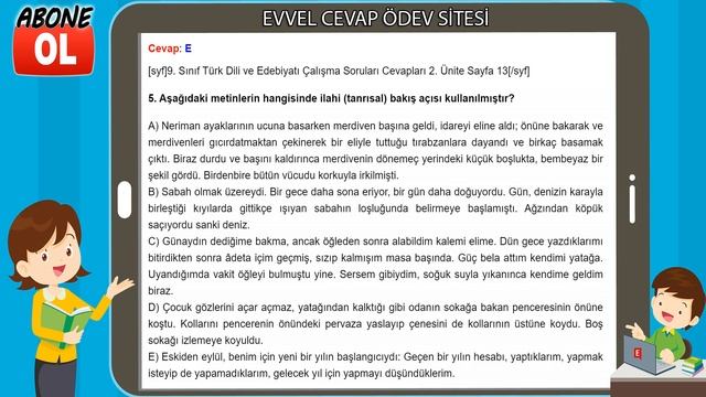 9. Sınıf Türk Dili ve Edebiyatı Çalışma Soruları 2. Ünite Cevapları смотреть онлайн