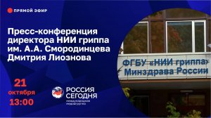 Пресс-конференция директора НИИ гриппа им. А.А. Смородинцева Дмитрия Лиознова