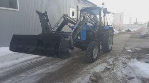 Установка шнекоротора на погрузчик и ГХУ на трактор МТЗ-82
