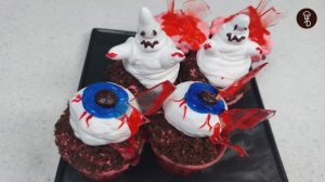 Маффины на ХЭЛЛОУИН. ПРИВИДЕНИЯ, ГЛАЗА и МОЗГИ! Ужасы на десерт