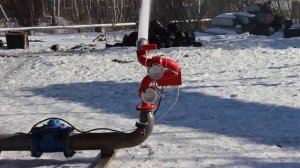 Лафетный ствол производства "ПОЖТЕХСПАС". Демонстрация испытания