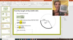 Last example of Arc length in degrees