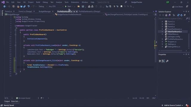 Coding ReBudget Part 6 - Transaction Log, Profile, Password changing and UI and Code updates.
