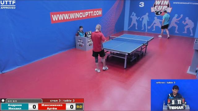 Андреев Михаил 0-3  Максименко Артём   Турнир Восток 5 WIN CUP 29.05.21 Прямая Трансляция Зал 3