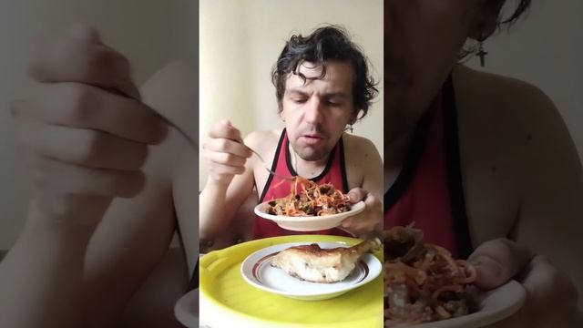 ОБЖОР МУКБАНГ БАКЛАЖАНЫ ПО-КОРЕЙСКИ И ОКОРОЧКА ГРИЛЬ