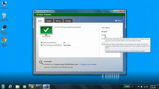 Microsoft Security Essentials Quick Scan - Windows 7 смотреть онлайн