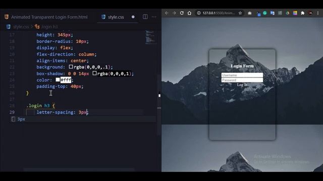 Animated Transparent Login Form Using CSS3